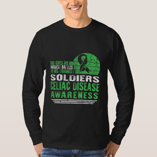 Celiac Disease Awareness Warrior Gott gibt am schw T-Shirt (Vorderseite)