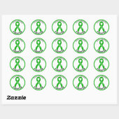 Celiac Disease Fighter Ribbon White Round Sticker (Blatt)