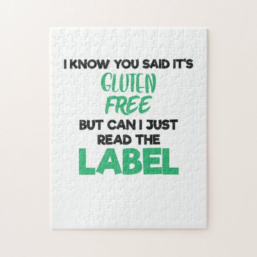 Celiac Disease Gluten Free Lesen Sie das Etikett G Puzzle (Vertikal)