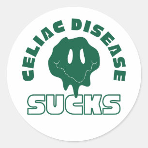 Celiac Disease Ist zum Kotzen Runder Aufkleber