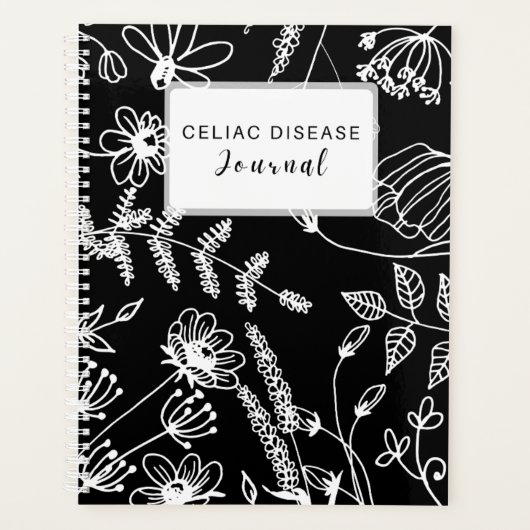 Celiac Disease Monthly Journal - Black & White Planer (Vorderseite)