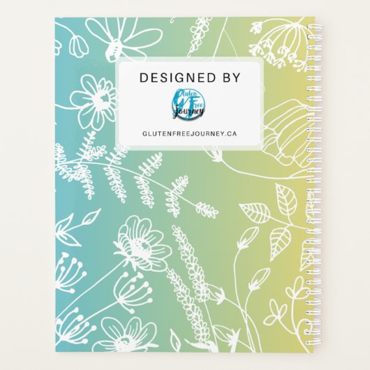 Celiac Disease Monthly Journal - Blue Green Yellow Planer (Rückseite)