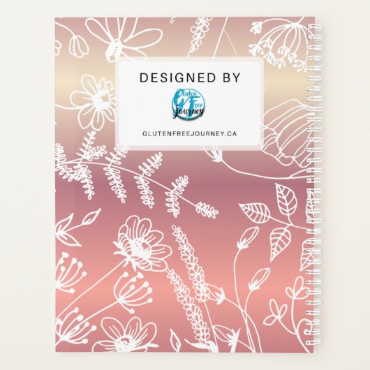 Celiac Disease Monthly Journal - Pink Metallic Planer (Rückseite)