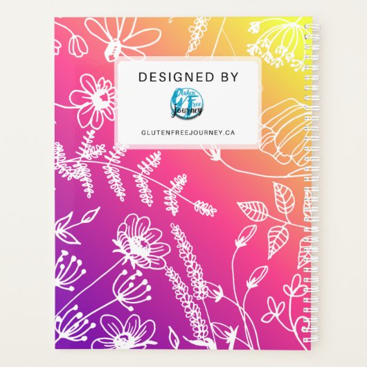 Celiac Disease Monthly Journal Purple Pink Yellow Planer (Rückseite)