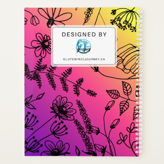 Celiac Disease Monthly Journal Purple Pink Yellow Planer (Rückseite)