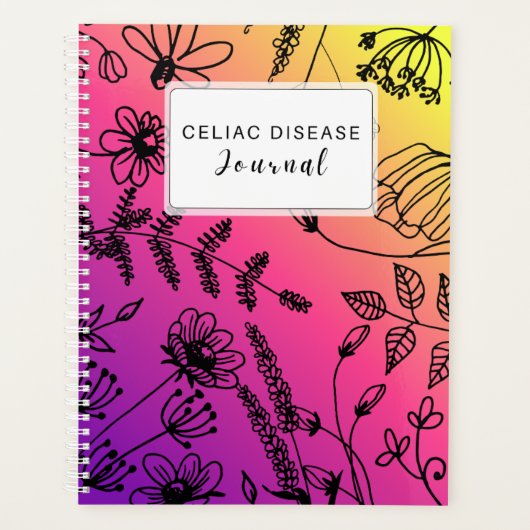 Celiac Disease Monthly Journal Purple Pink Yellow Planer (Vorderseite)