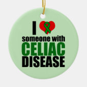 Celiac Disease Support Awareness Liebe Ribbon Keramik Ornament (Vorne)
