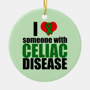 Celiac Disease Support Awareness Liebe Ribbon Keramik Ornament