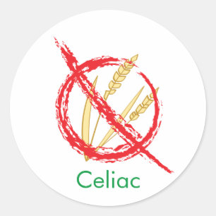 Celiac oder glutenfreie medizinische Warnung Runder Aufkleber
