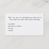 celicasupra.com-Visitenkarte Visitenkarte (Rückseite)