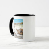 Celilo Falls Fishing Vintage Travel Poster Tasse (Vorderseite Links)
