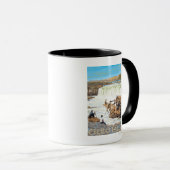Celilo Falls Fishing Vintage Travel Poster Tasse (VorderseiteRechts)