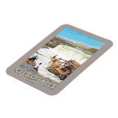 Celilo Falls Fishing Vintage Travelposter Magnet (Linke Seite)