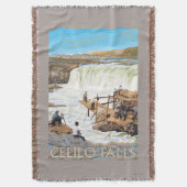 Celilo fällt, Vintages Reise-Plakat fischend Decke (Vorderseite Vertikal)