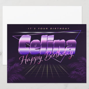 Celina Name Vorname lila retro Karte Geburtstag