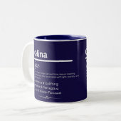 Celina Personalized Girl Name Meaning Coffee Mug Zweifarbige Tasse (Vorderseite Links)