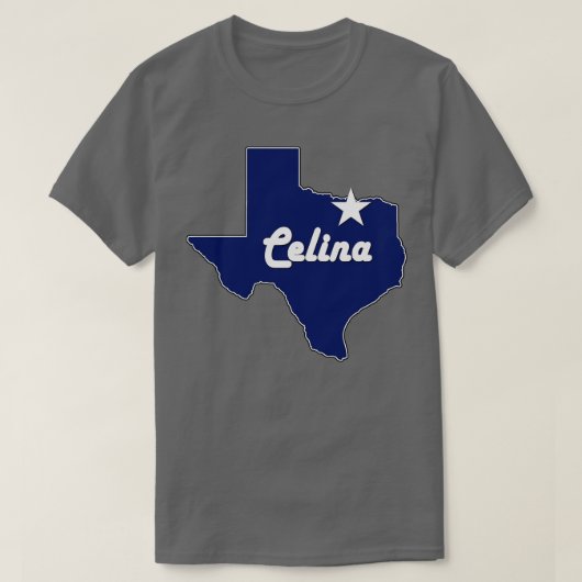 Celina Texas Lone Staat Map TX City Navy Blue T-Shirt (Design vorne)