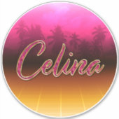 Celina Vorname Name golden pink Aufkleber Sticker (Vorderseite)