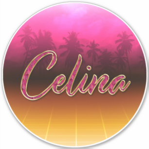 Celina Vorname Name golden pink Aufkleber Sticker