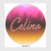 Celina Vorname Name golden pink Aufkleber Sticker (Blatt)