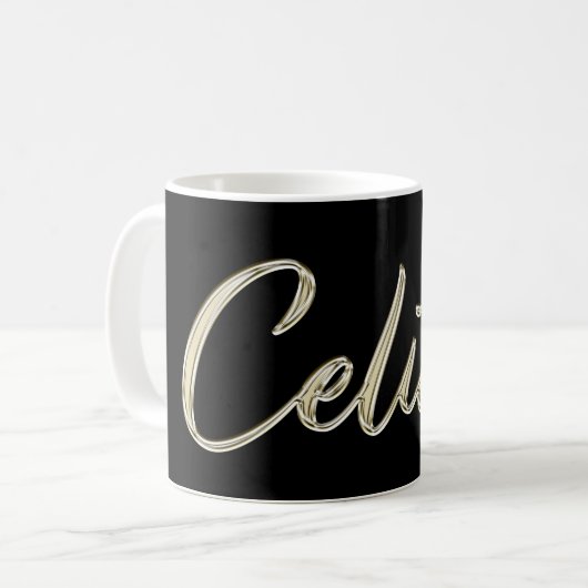Celina white gold Handwriting Tasse Kaffeetasse (Vorderseite Links)