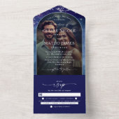 Celine ・ Celestial Night Starry Sky Custom Foto All In One Einladung (Innen Boden)