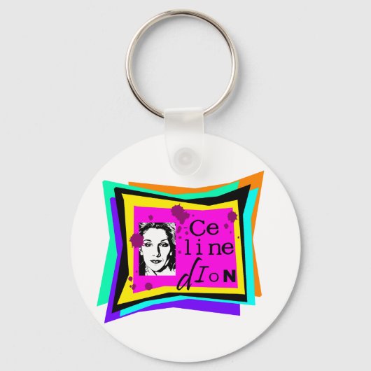 Celine Dion - Pop-Art Schlüsselanhänger (Vorderseite)
