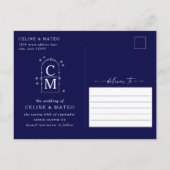 Celine ・ Elegant Starry Sky Foto Save the Date Ankündigungspostkarte (Rückseite)