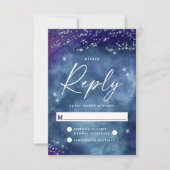 Celine ・ Elegante Starry Night UAWG Reply Card RSVP Karte (Vorderseite)
