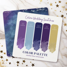 Celine • Lila und Blaue Hochzeitsfarben-Palette-Ka