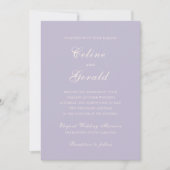 Celine Lilac Elegant Wedding Einladung (Vorderseite)