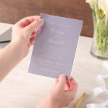 Celine Lilac Elegant Wedding Pergament Einladungen<br><div class="desc">Klassische Hochzeitseinladungen mit einem schlichten und zeitlosen Design mit elegantem Drehbuch und klassischen Serif-Schriftart.</div>