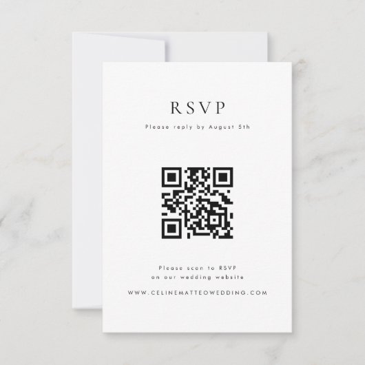 CELINE Minimalist QR Code RSVP Card (Vorderseite)