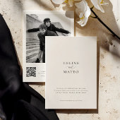 CELINE Minimalist Wedding Invite w/ RSVP QR Code Einladung