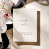 CELINE Minimalist Wedding Invite w/ RSVP QR Code Einladung