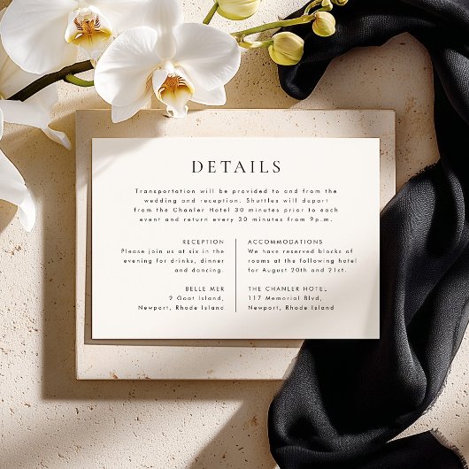 CELINE Minimalistische Hochzeitsdetails Beilagekar Einladung