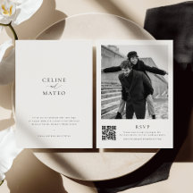 CELINE Minimalistische Hochzeitseinladung mit RSVP