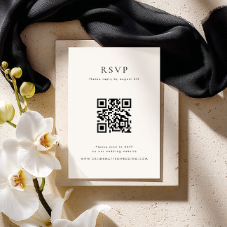 CELINE Minimalistische QR-Code-RSVP-Karte RSVP Karte