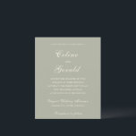Celine Mute Green Elegant Einladung zur Hochzeit<br><div class="desc">Klassische Hochzeitseinladungen mit einem schlichten und zeitlosen Design mit elegantem Drehbuch und klassischen Serif-Schriftart.</div>