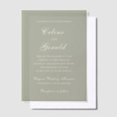 Celine Mute Green Elegant Wedding Pergament Einladungen (Versetzt)
