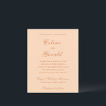 Celine Peach Elegant Einladung zur Hochzeit<br><div class="desc">Klassische Hochzeitseinladungen mit einem schlichten und zeitlosen Design mit elegantem Drehbuch und klassischen Serif-Schriftart.</div>