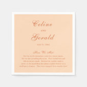 Celine Peach Elegant Wedding Serviette (Vorderseite)