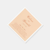 Celine Peach Elegant Wedding Serviette (Ecke)