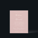 Celine Pink Elegant Einladung zur Hochzeit<br><div class="desc">Klassische Hochzeitseinladungen mit einem schlichten und zeitlosen Design mit elegantem Drehbuch und klassischen Serif-Schriftart.</div>