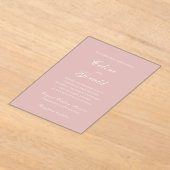 Celine Pink Elegant Wedding Acryleinladungen (Ablage )