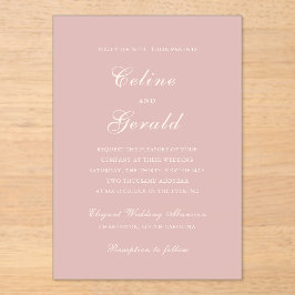 Celine Pink Elegant Wedding Acryleinladungen