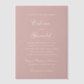 Celine Pink Elegant Wedding Pergament Einladungen (Vorderseite)