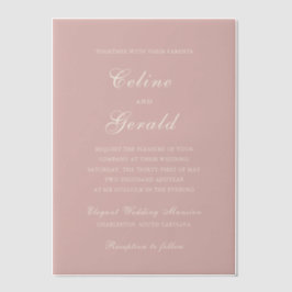 Celine Pink Elegant Wedding Pergament Einladungen