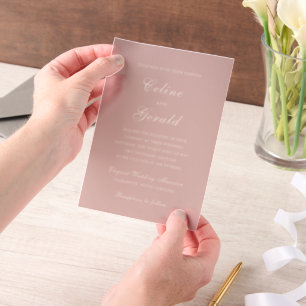 Celine Pink Elegant Wedding Pergament Einladungen