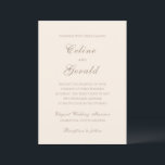 Celine Sandy Neutrals Elegant Wedding Einladung<br><div class="desc">Klassische Hochzeitseinladungen mit einem schlichten und zeitlosen Design mit elegantem Drehbuch und klassischen Serif-Schriftart.</div>